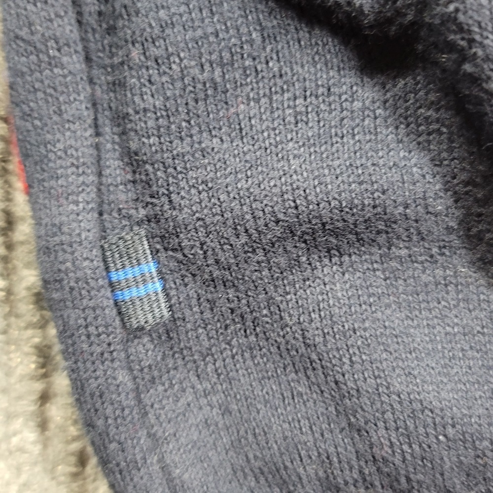 VTG Nautica Blue Sail Sweater Men's Navy Blue Full Zip Graphic Intarsia Knit XL - Picture 12 of 12